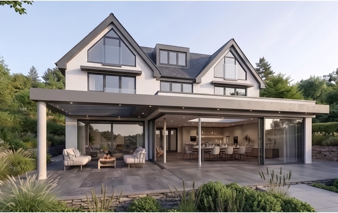 Rear elevation opening onto the garden